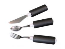 cutlery, soft handled, soft cutlery, knife, fork, spoon, lightweight cutlery, foam grip cutlery